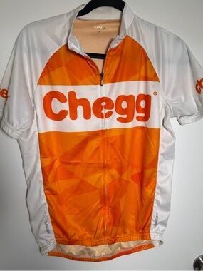 Primal Chegg Orange & White Cycling Short Sleeve Jersey Mens Medium